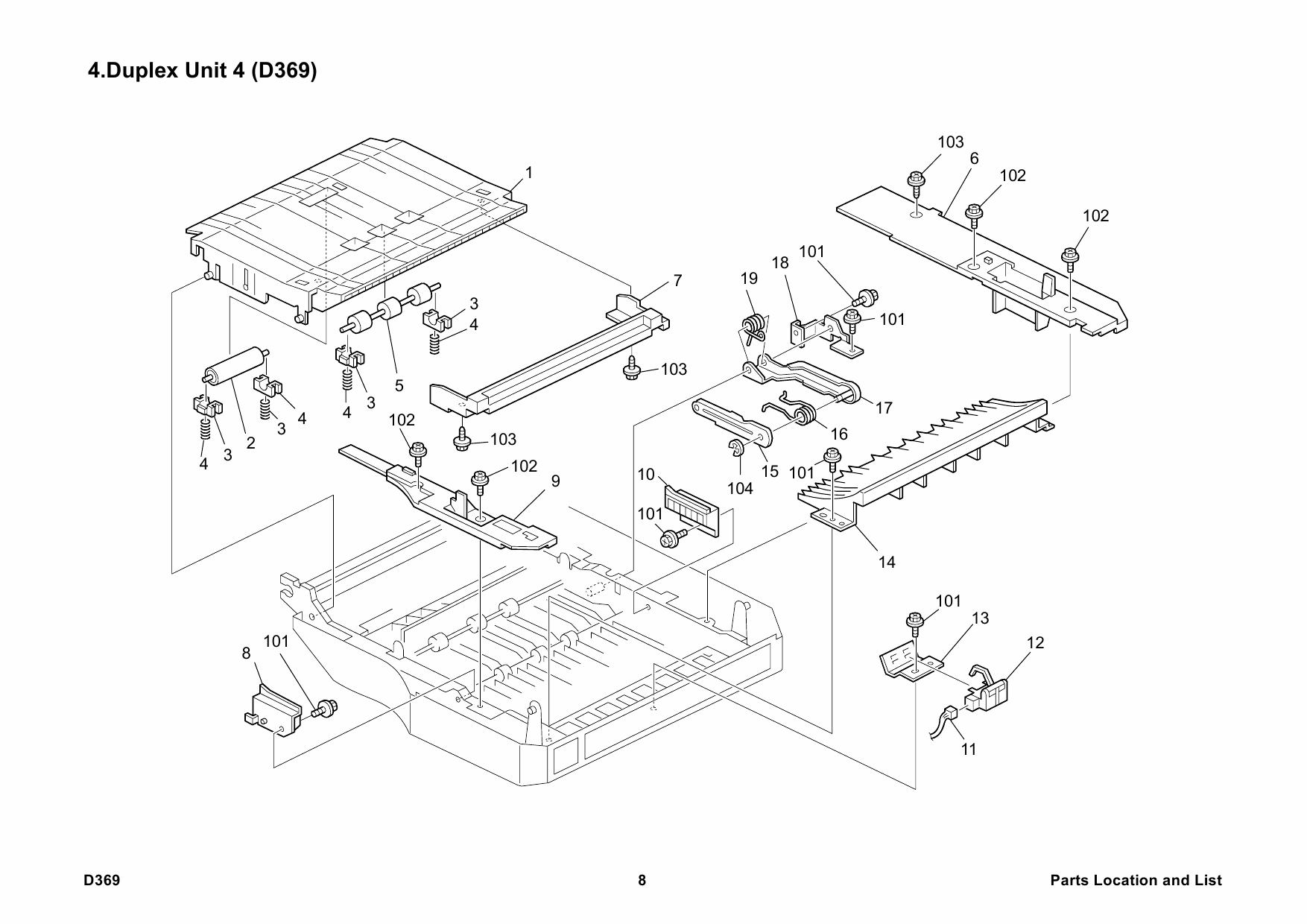 RICOH Options D369 DUPLEX-UNIT-AD3000 Parts Catalog PDF download-5